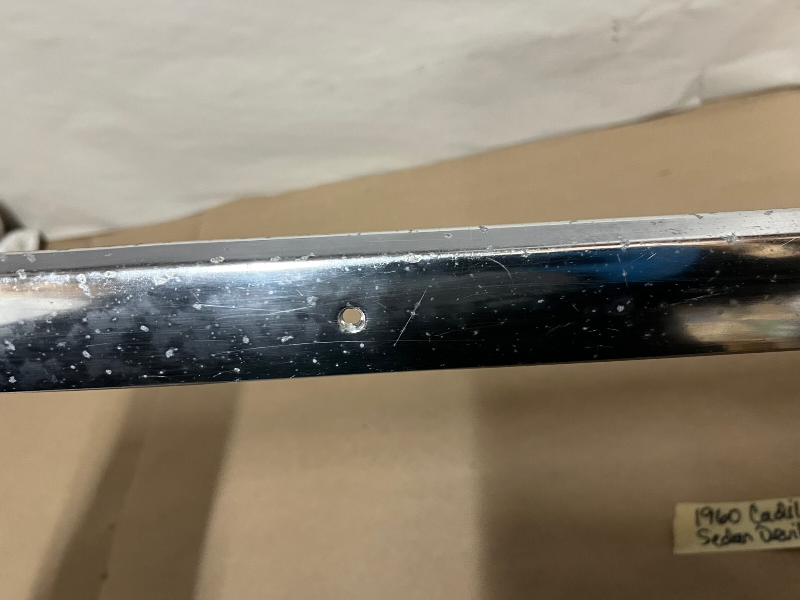 OEM 1959 1960 Cadillac Deville 4 Door 4 Window FLAT TOP INTERIOR LEFT SIDE HEADLINER TRIM (ABOVE DOORS) #4757727 - Image 3