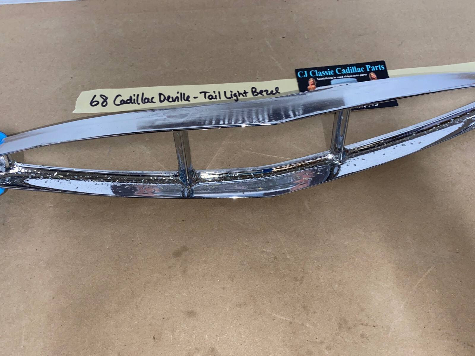 OEM 1967 1968 Cadillac Deville Fleetwood Calais Commrecial Chassis TAIL LIGHT BEZEL TRIM BUMPER END REAR LAMP #5959155 - Image 11