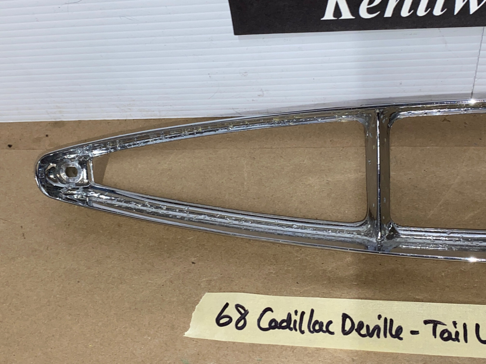 OEM 1967 1968 Cadillac Deville Fleetwood Calais Commrecial Chassis TAIL LIGHT BEZEL TRIM BUMPER END REAR LAMP #5959155 - Image 2