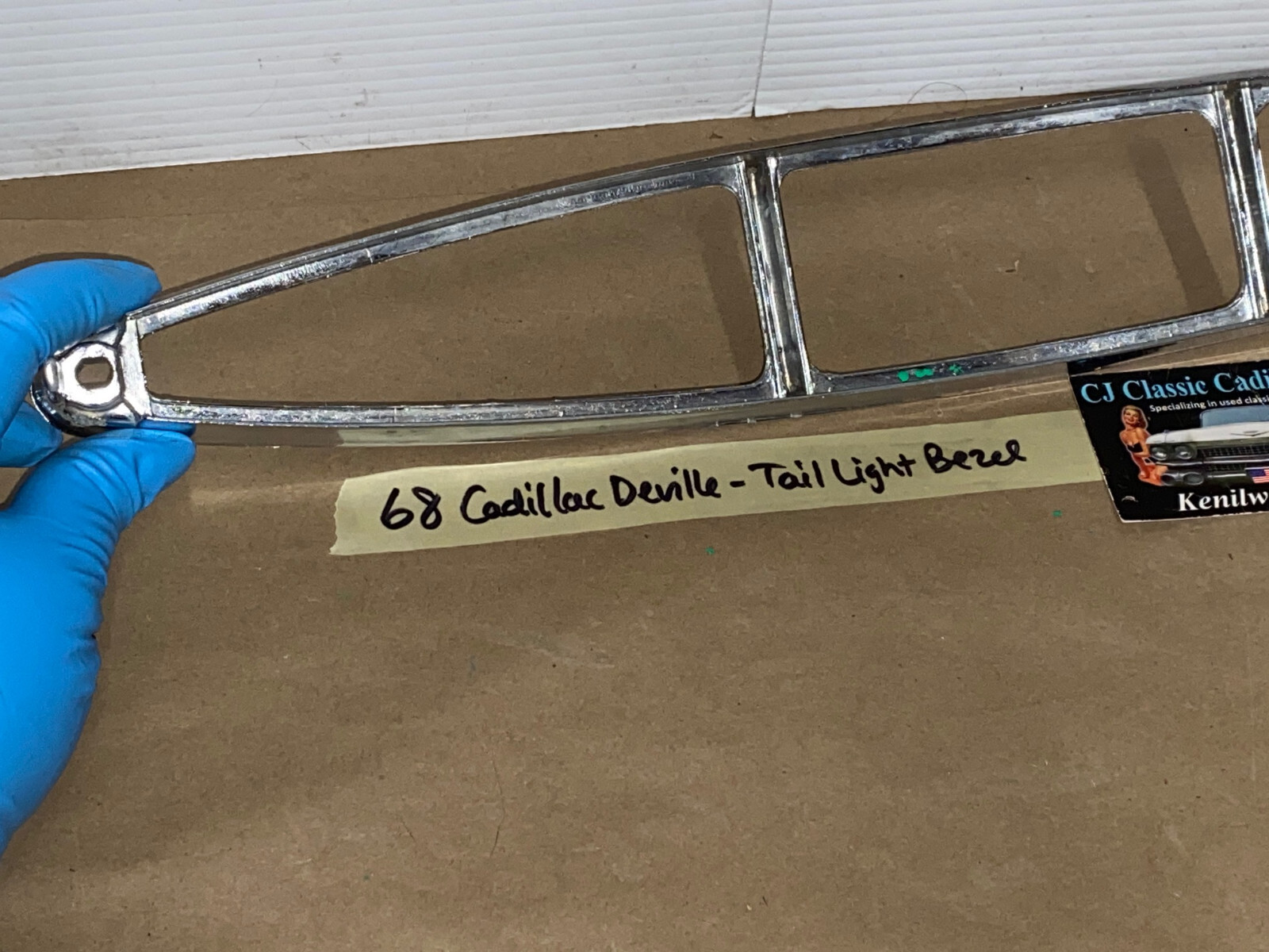 OEM 1967 1968 Cadillac Deville Fleetwood Calais Commrecial Chassis TAIL LIGHT BEZEL TRIM BUMPER END REAR LAMP #5959155 - Image 22