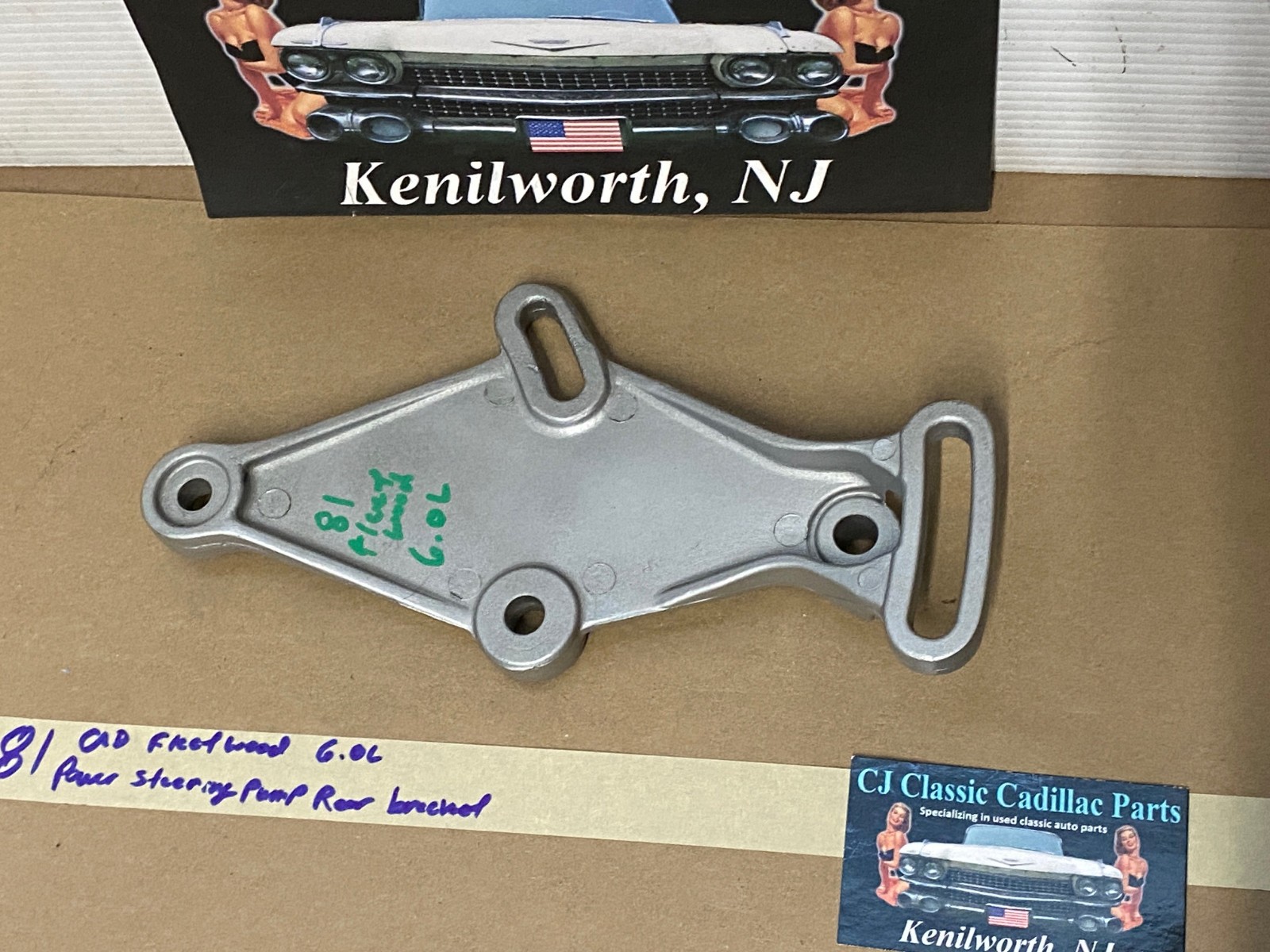 OEM 1981 1982 1983 1984 Cadillac Fleetwood 6.0L 368 Engine 1981 Deville Eldorado 6.0L 368 Engine POWER STEERING PUMP REAR ADJUSTING BRACKET #1619734 - Image 2