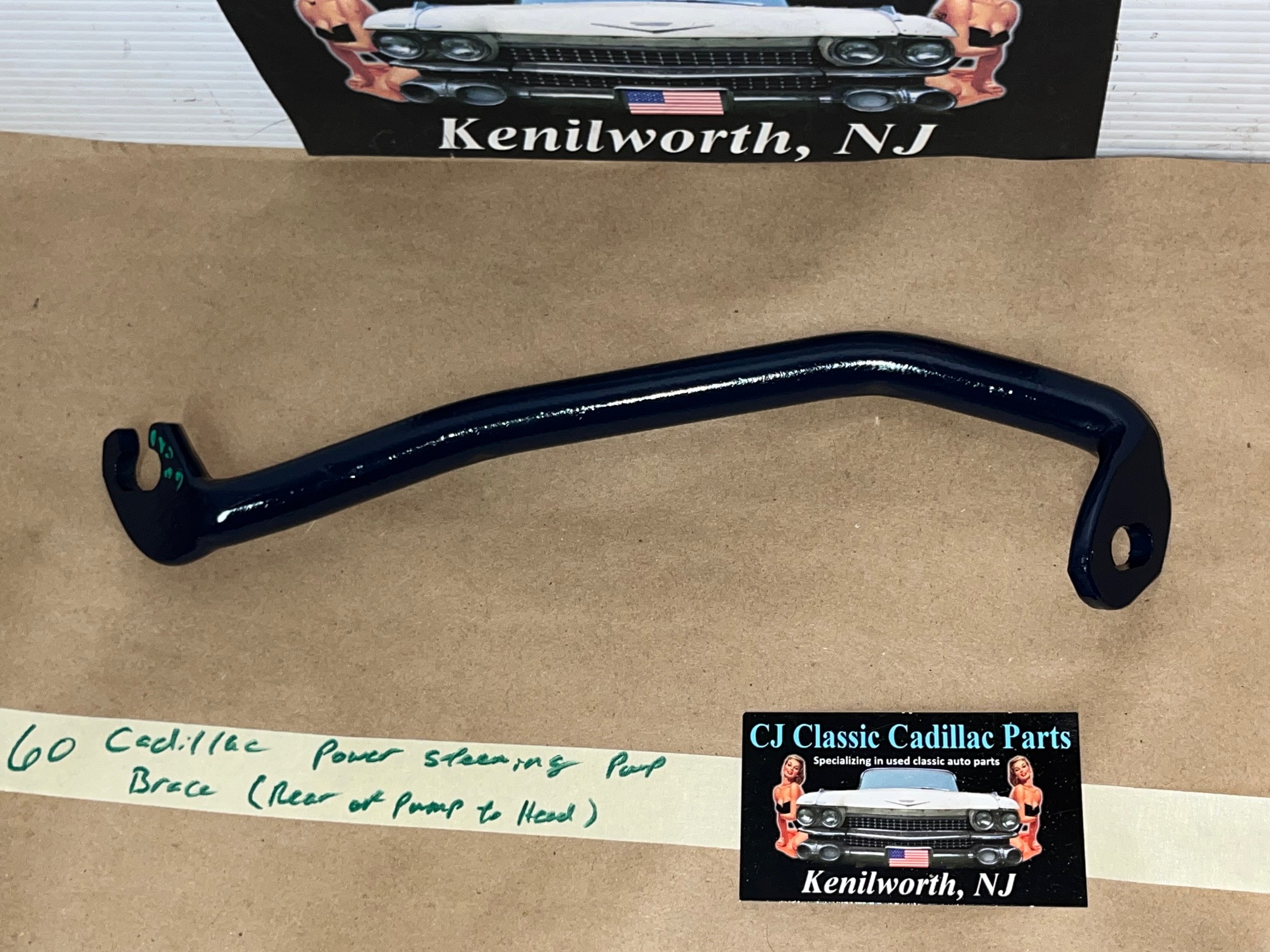 OEM 1959 1960 Cadillac Deville Eldorado Fleetwood POWER STEERING PUMP BRACE (REAR TO CYLINDER HEAD) #1475466 - Image 8