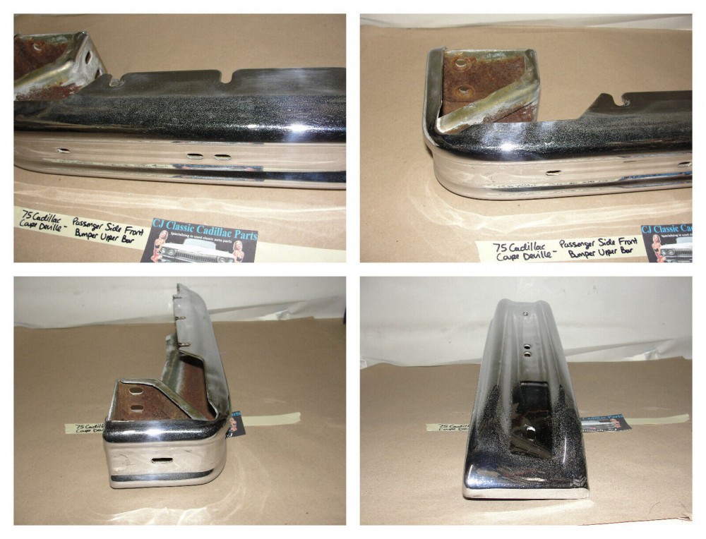 OEM 1974 1975 1976 Cadillac Deville Fleetwood Calais RIGHT PASSENGER SIDE FRONT BUMPER UPPER END CORNER BAR #3516090 - Image 10
