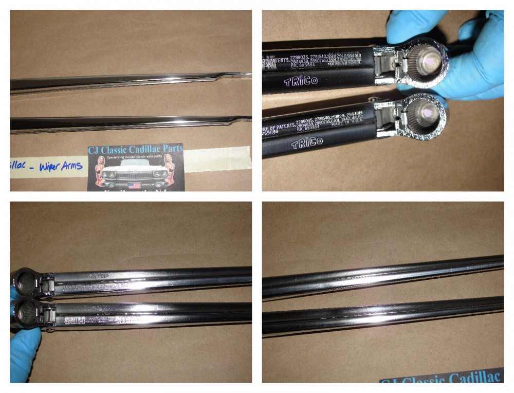 OEM 1965 1966 1967 Cadillac Deville Eldorado Fleetwood Calais TRICO WINDSHIELD WIPER ARMS - LEFT & RIGHT - POLISHED - Image 10