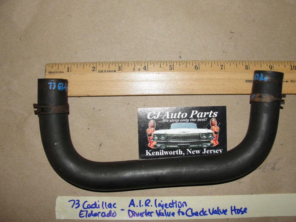 OEM 1973 1974 Cadillac Deville Calais Fleetwood Eldorado AIR SMOG PUMP DIVERTER VALVE TO CHECK VALVE ON ENGINE HOSE #1602277 - Image 10