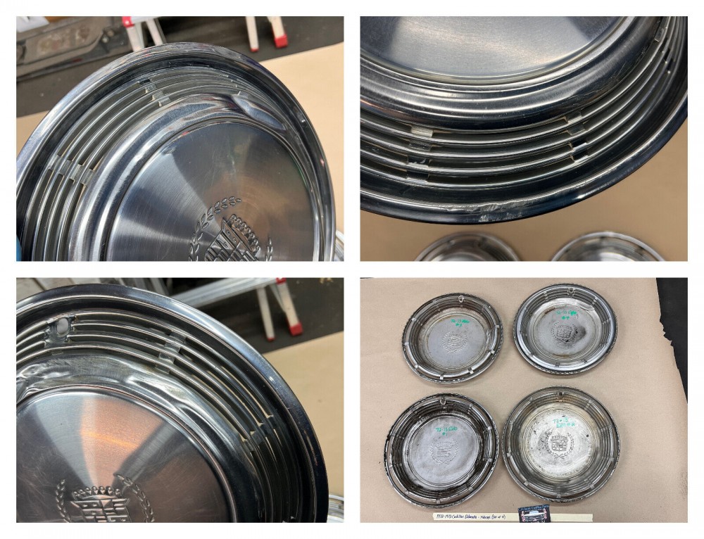 OEM 1972 1973 Cadillac Eldorado 15" HUBCAPS HUB CAPS FACTORY ORIGINAL WHEEL COVERS ~ SET OF 4 - Image 10