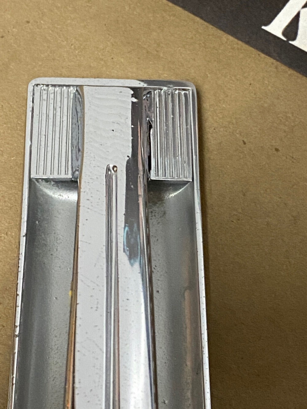 OEM 1960 Cadillac Deville INTERIOR DOOR PULL HANDLE WITH BACK PLATE ESCUTCHEON TRIM #4780949/#4780948 - Image 10