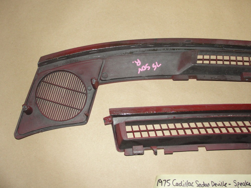 OEM 1974 1975 1976 Cadillac Deville Calais Fleetwood 1974 1975 1976 1977 1978 Eldorado DASH DEFROSTER SPEAKER GRILL VENT TRIM *DARK RED* #1602401/1602402 - Image 10