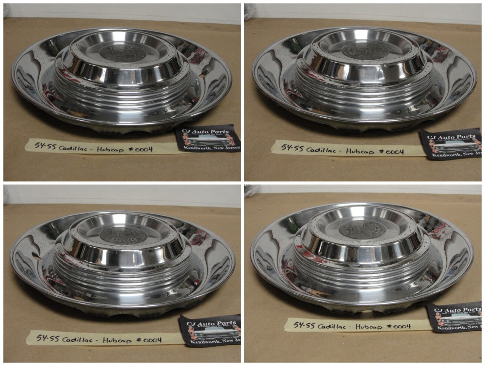 OEM 1954 1955 Cadillac Deville Eldorado Fleetwood 15" HUB CAP HUBCAP WHEEL COVER WITH CREST EMBLEM #0004 - Image 10