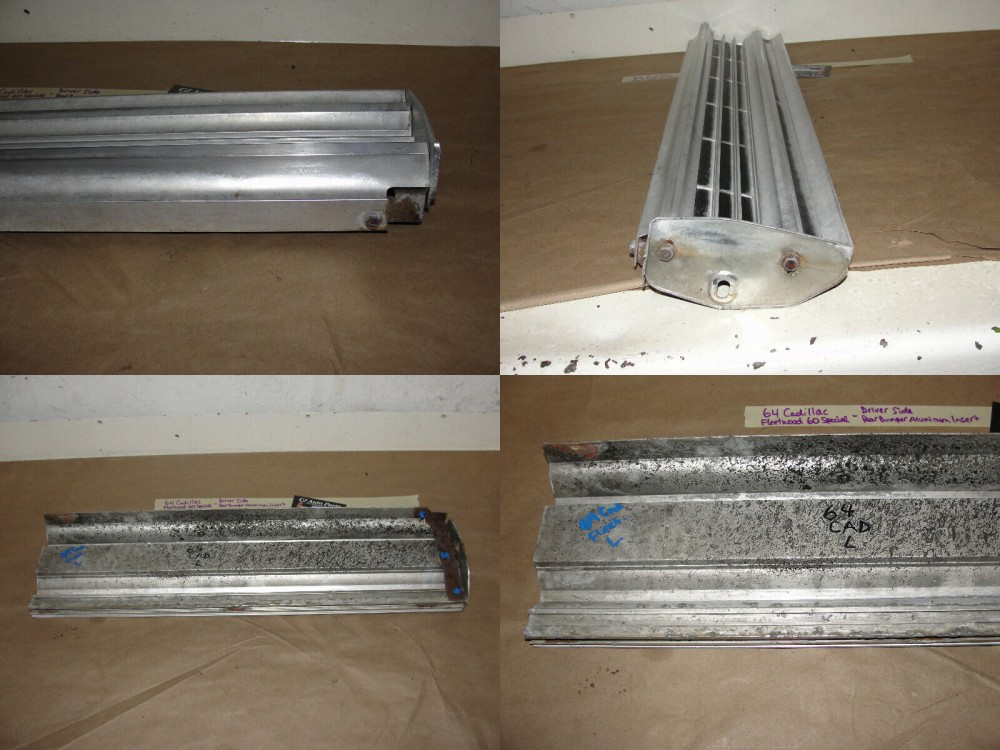 OEM 1964 Cadillac Fleetwood Eldorado LEFT SIDE REAR BUMPER BAR ALUMINUM INSERT TRIM #1481643 - Image 10