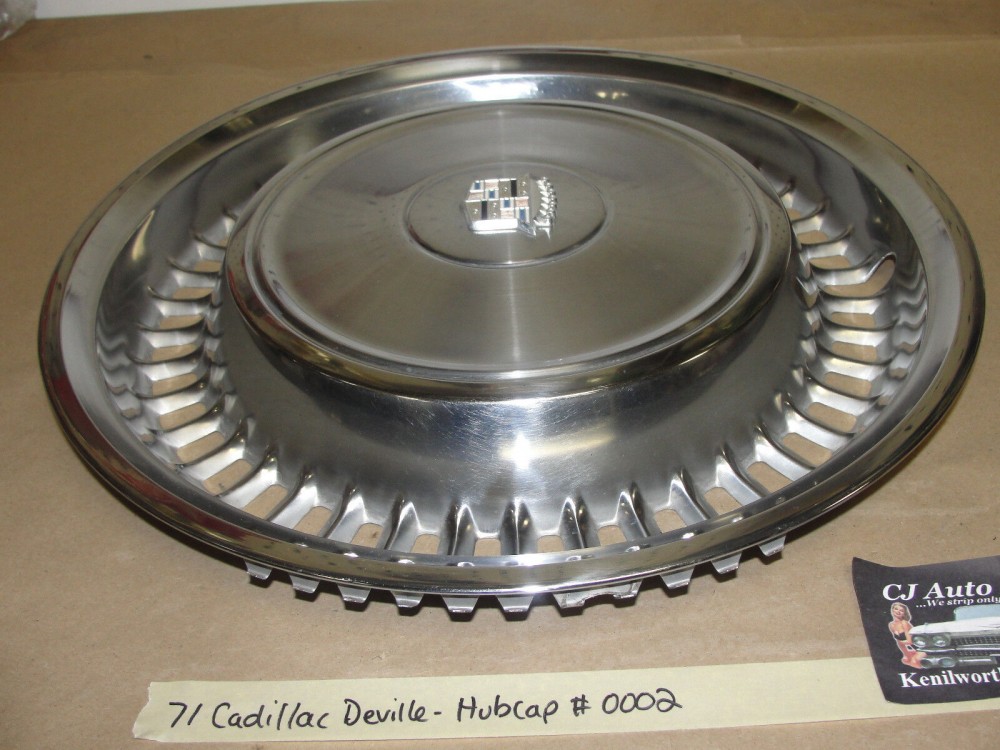OEM 1971 1972 Cadillac Deville Fleetwood Calais 15" HUBCAP WHEEL COVER CREST EMBLEM #0002 - Image 10