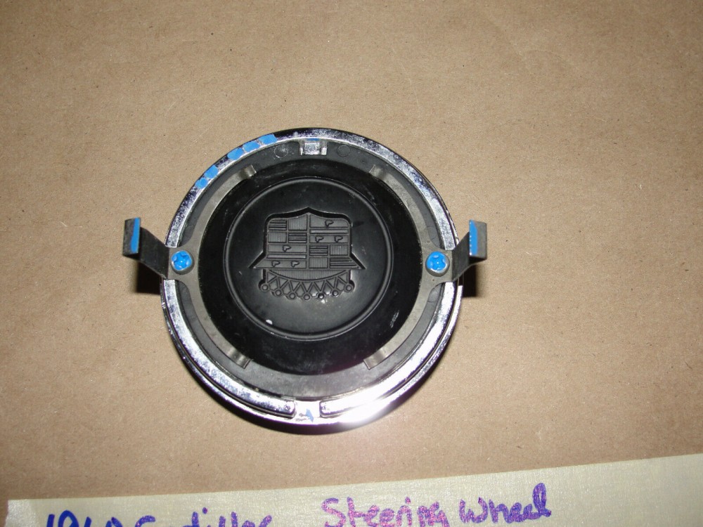 OEM 1960 Cadillac Deville Eldorado Fleetwood FLAT TOP STEERING WHEEL HORN BAR CENTER CAP TRIM WITH EMBLEM - Image 10
