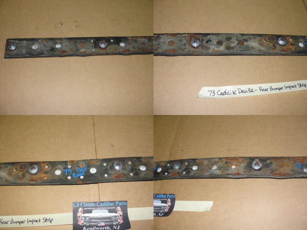 OEM 1973 Cadillac Deville Fleetwood Calais BACK REAR BUMPER BAR CENTER IMPACT STRIP #1601112 - Image 10