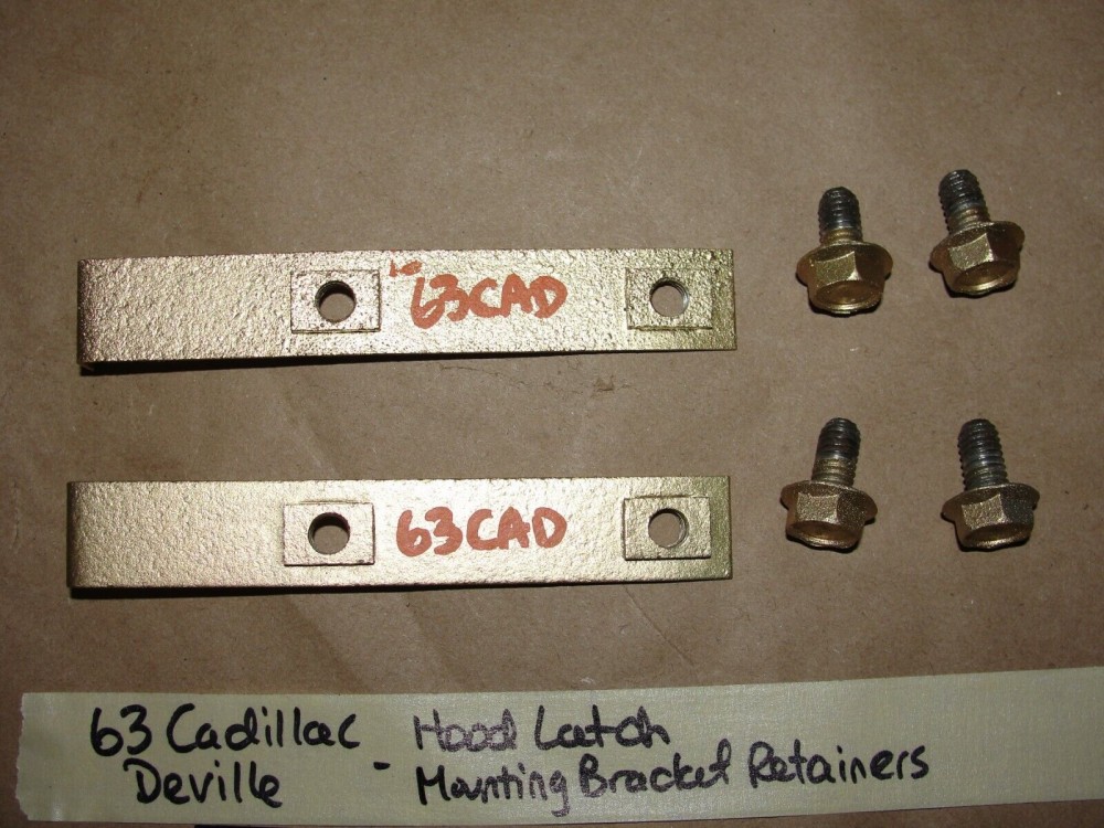 OEM 1961 1962 1963 1964 Cadillac Deville Fleetwood 1963 1964 Eldoado HOOD LATCH SAFETY CATCH RELEASE LEVER MOUNTING BRACKET RETAINERS #3512382 - Image 10