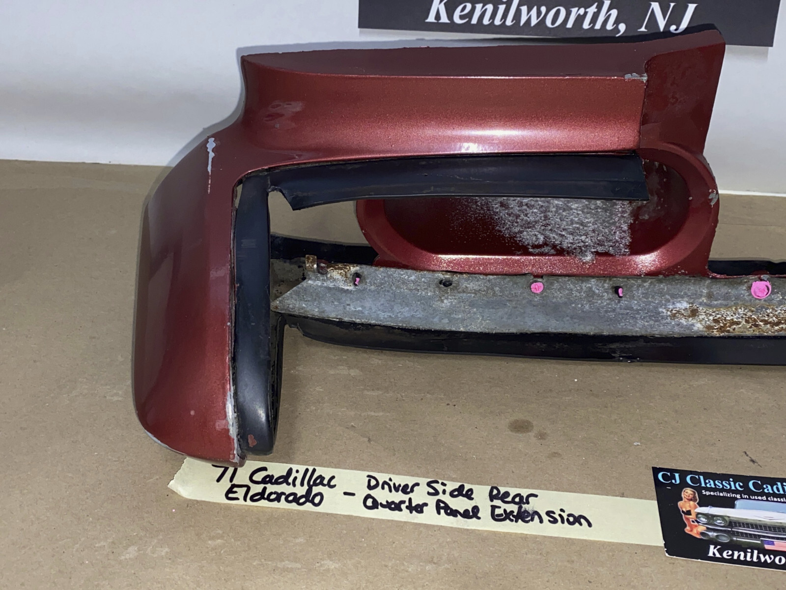 OEM 1971 1972 Cadillac Eldorado LEFT QUARTER PANEL EXTENSION TAIL LIGHT SURROUND W/ FILLERS #8795074 - Image 10