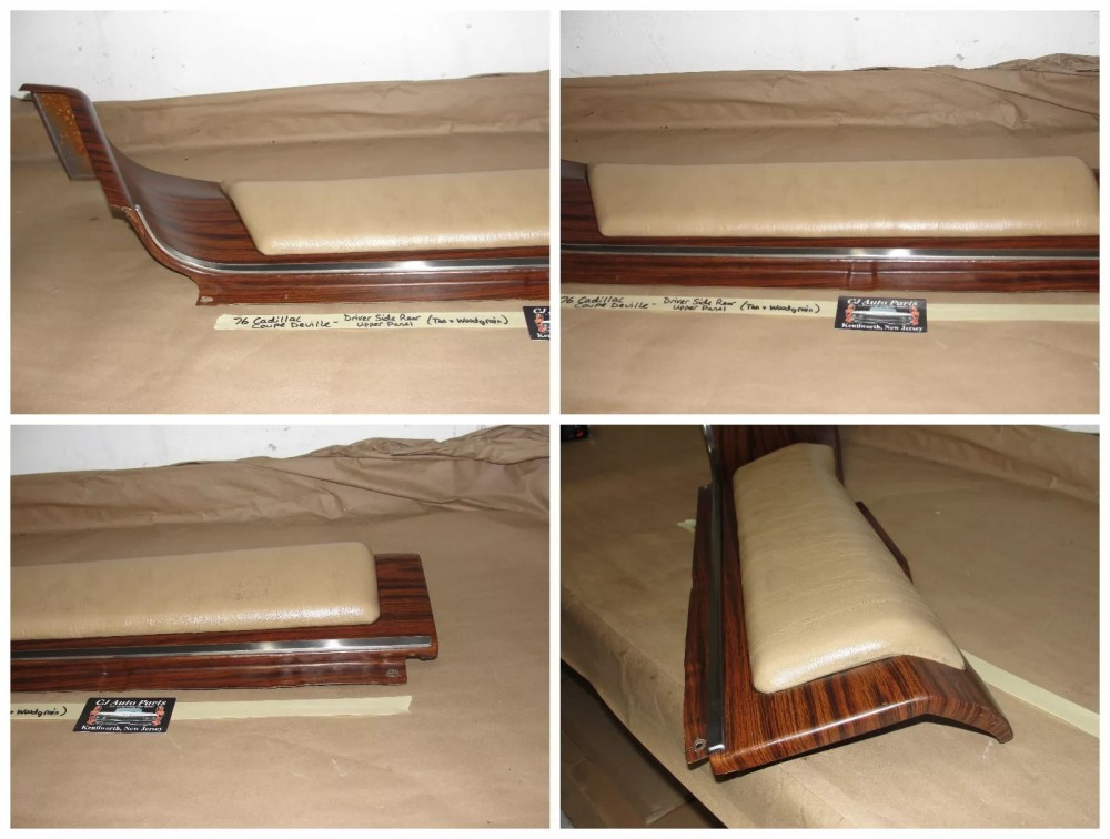 OEM 1974 1975 1976 Cadillac Coupe Deville Calais 2 Door LEFT REAR UPPER QUARTER DOOR PANEL WOODGRAIN - Image 10