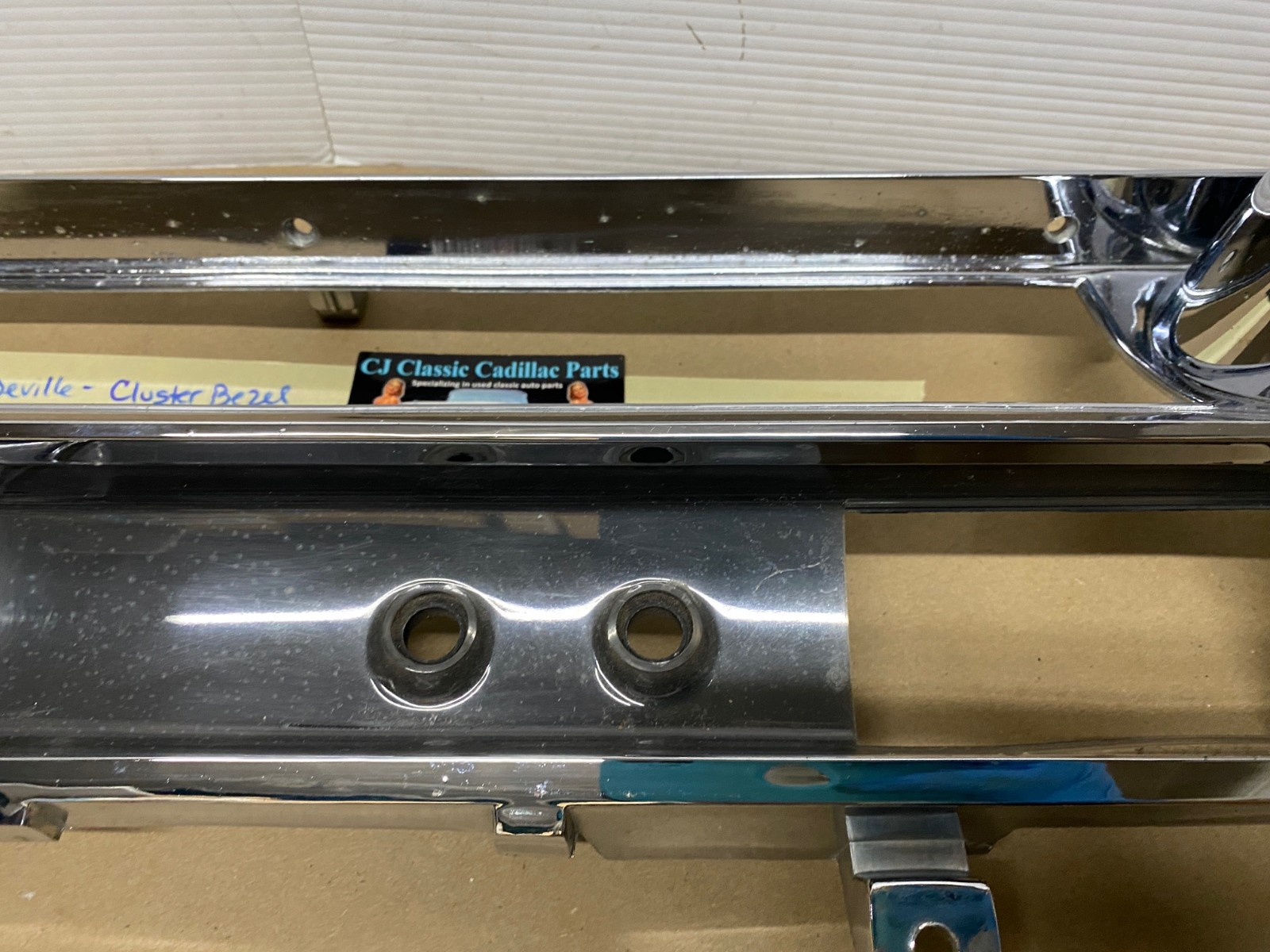 OEM 1963 1964 Cadillac Deville Eldorado Fleetwood CHROME DASH SPEEDOMETER INSTRUMENT CLUSTER BEZEL TRIM #1480814/#1479554 - Image 12