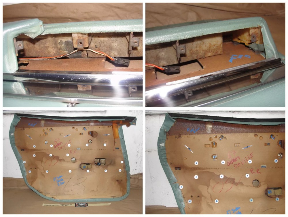 OEM 1967 Cadillac Sedan DeVille Calais Fleetwood 4 Door RIGHT PASSENGER SIDE REAR DOOR PANEL ARM REST TRIM - Image 10