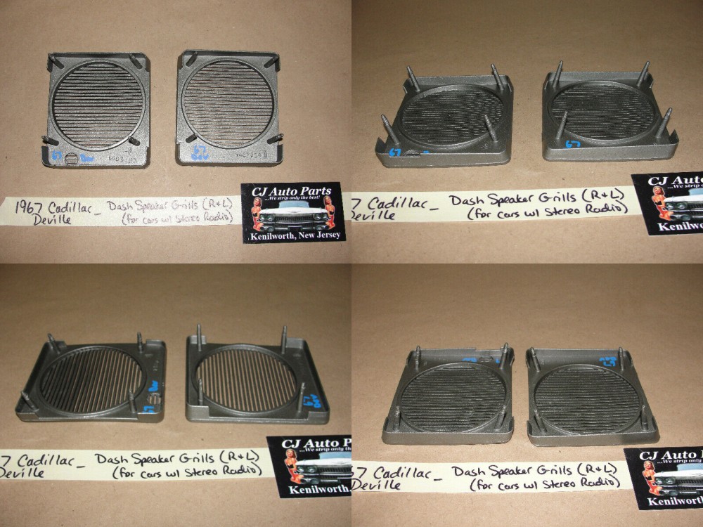 OEM 1967 1968 Cadillac Deville Eldorado Fleetwood Calais DASH STEREO SPEAKER GRILLS COVER TRIM - RIGHT & LEFT #1487754/#1493059/#1487753/#1487754 - Image 10