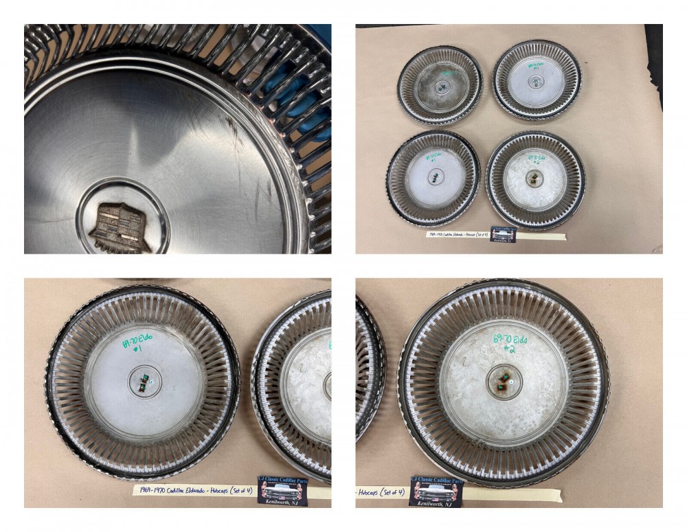 OEM 1969 1970 Cadillac Eldorado 15" HUBCAPS HUB CAPS FACTORY ORIGINAL WHEEL COVERS ~ SET OF 4 - Image 10