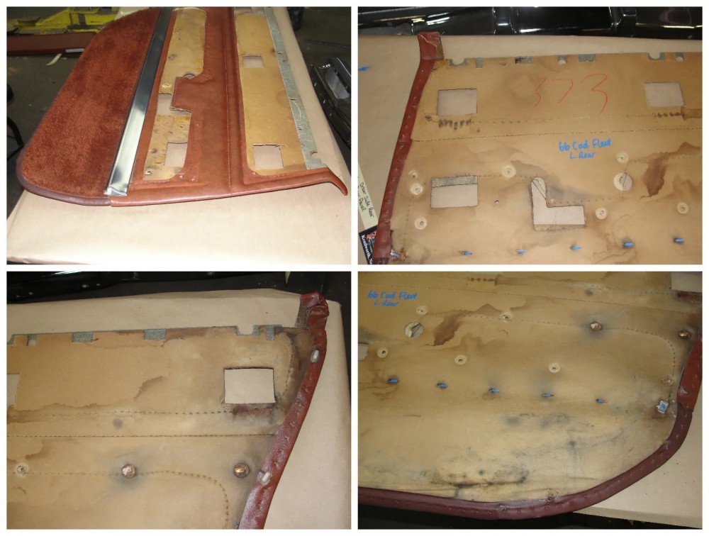 OEM 1965 1966 Cadillac Fleetwood Brougham Sedan Deville LEFT REAR DOOR PANEL & TRIM MOLDING - Image 11