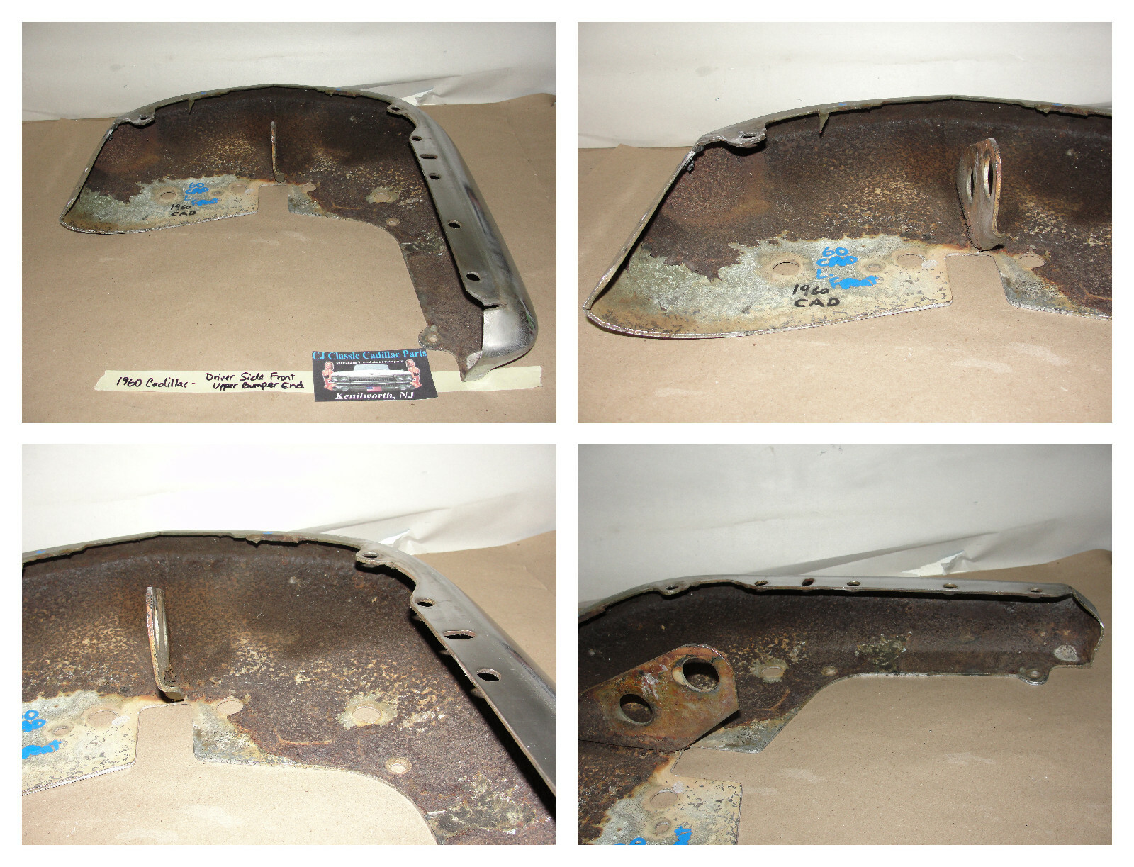 OEM 1960 Cadillac Deville Eldorado Fleetwood LEFT DRIVER SIDE CHROME UPPER FRONT BUMPER END CORNER #3511899 - Image 11