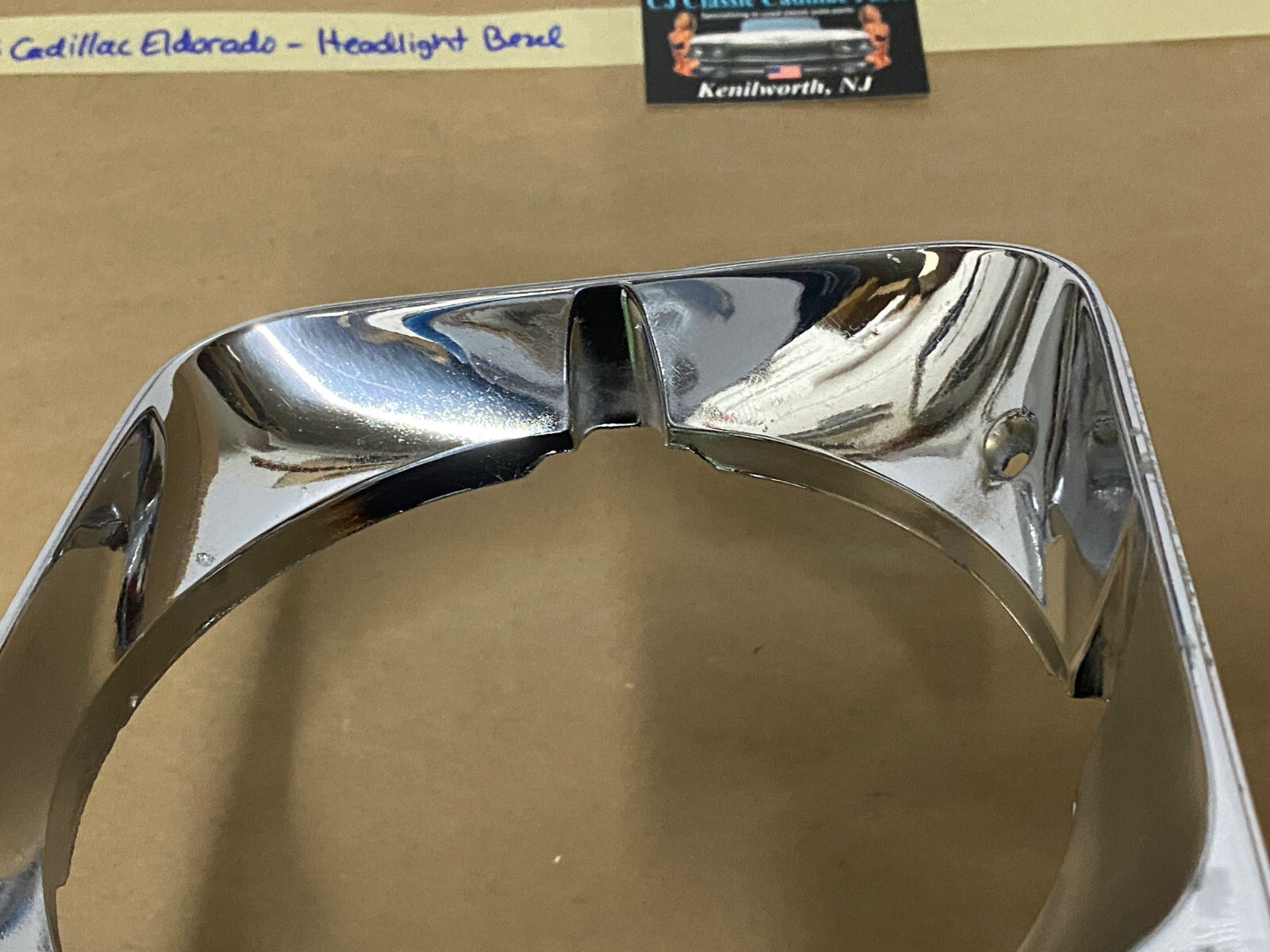OEM 1971 1973 1974 Cadillac Eldorado HEADLIGHT BEZEL CHROME COVER TRIM #1494987 - Image 11