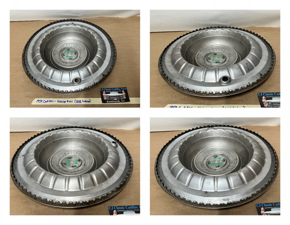 OEM 1958 1959 Cadillac Deville Eldorado Fleetwood 15" HUBCAP WHEEL COVERS (ONE HUBCAP) - Image 11