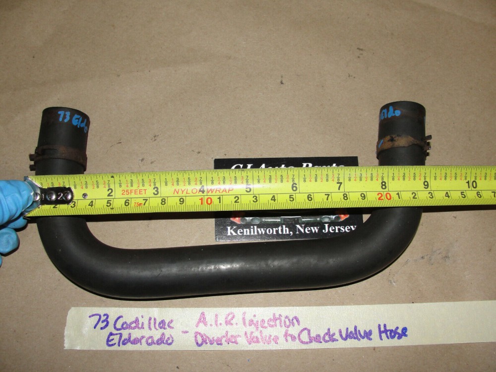 OEM 1973 1974 Cadillac Deville Calais Fleetwood Eldorado AIR SMOG PUMP DIVERTER VALVE TO CHECK VALVE ON ENGINE HOSE #1602277 - Image 11