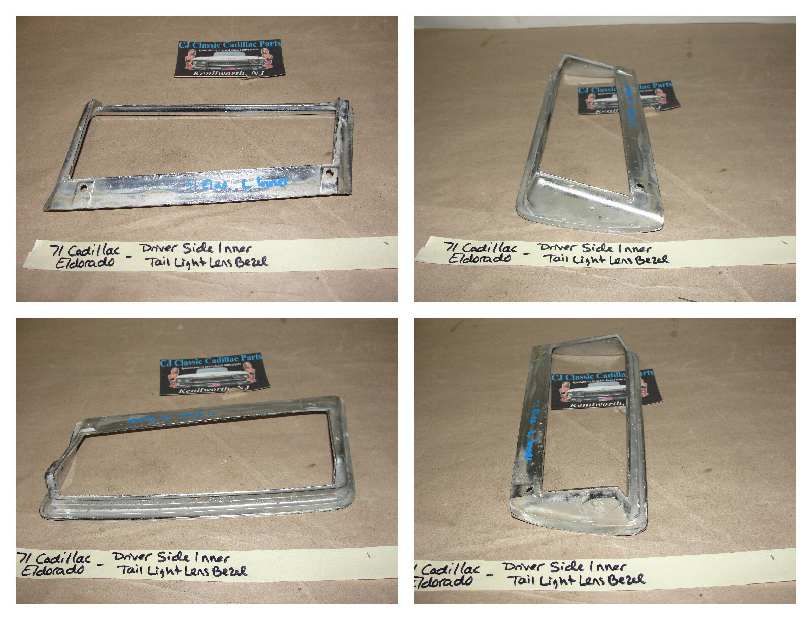 OEM 1971 1972 Cadillac Eldorado REAR LEFT DRIVER SIDE INNER TAIL LIGHT LENS BEZEL TRIM #1600796/#1496938 - Image 11