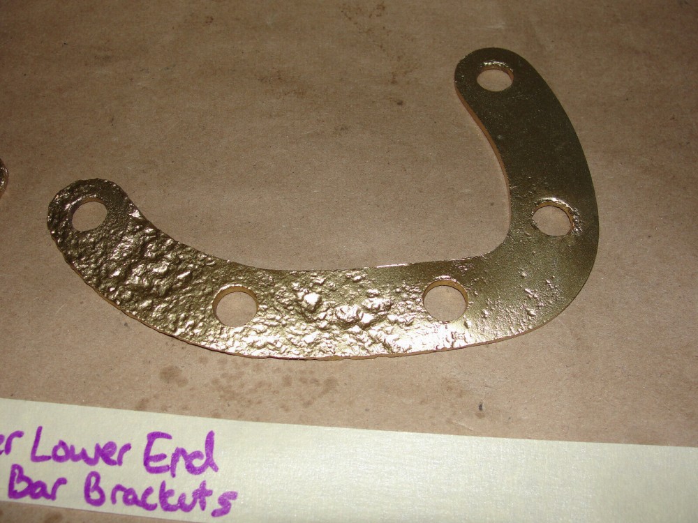 OEM 1958 Cadillac Deville FRONT BUMPER LOWER END TO CENTER BAR SUPPORT BRACKET SPACERS #1468427 - Image 11