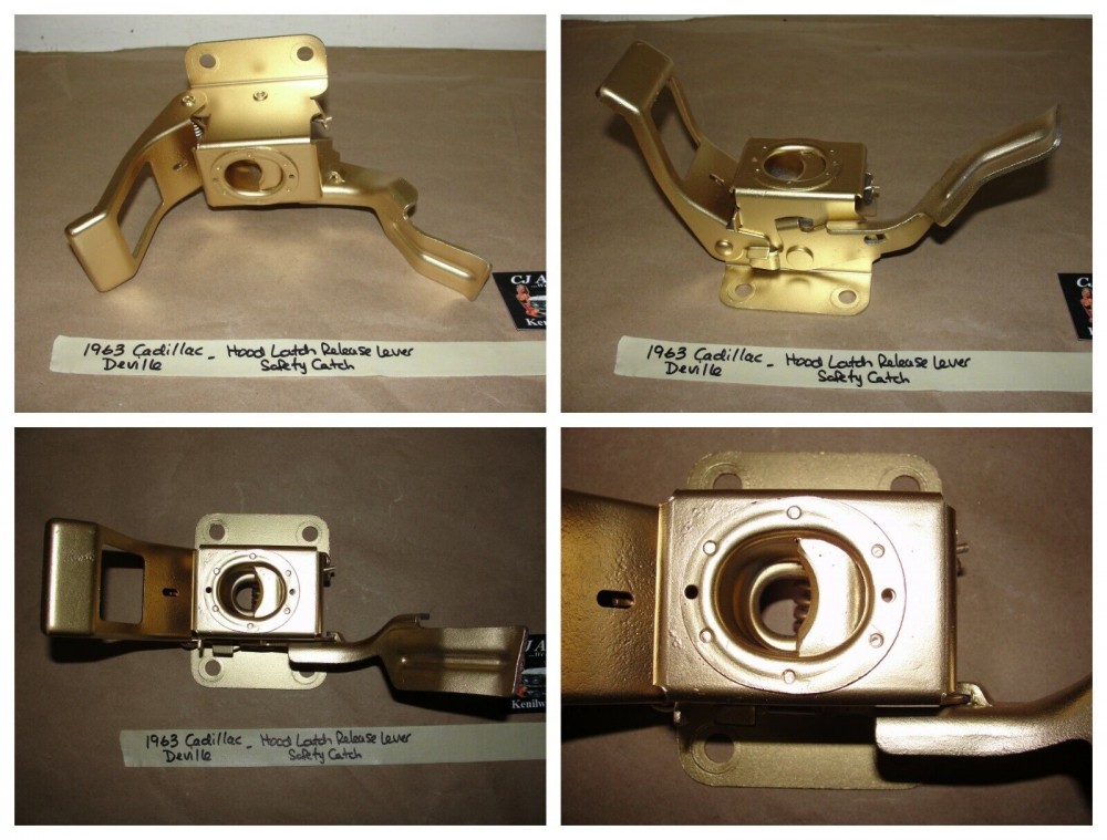OEM 1963 1964 Cadillac Deville Fleetwood Upper Hood Latch Safety Catch Release Lever - Image 11