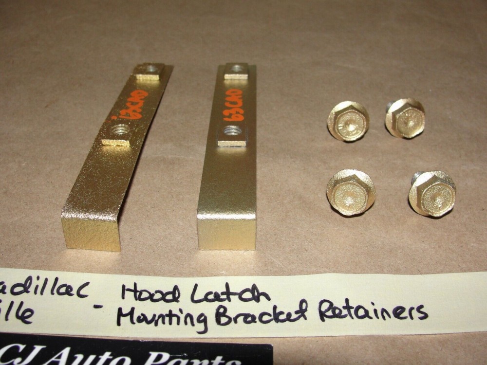OEM 1961 1962 1963 1964 Cadillac Deville Fleetwood 1963 1964 Eldoado HOOD LATCH SAFETY CATCH RELEASE LEVER MOUNTING BRACKET RETAINERS #3512382 - Image 11