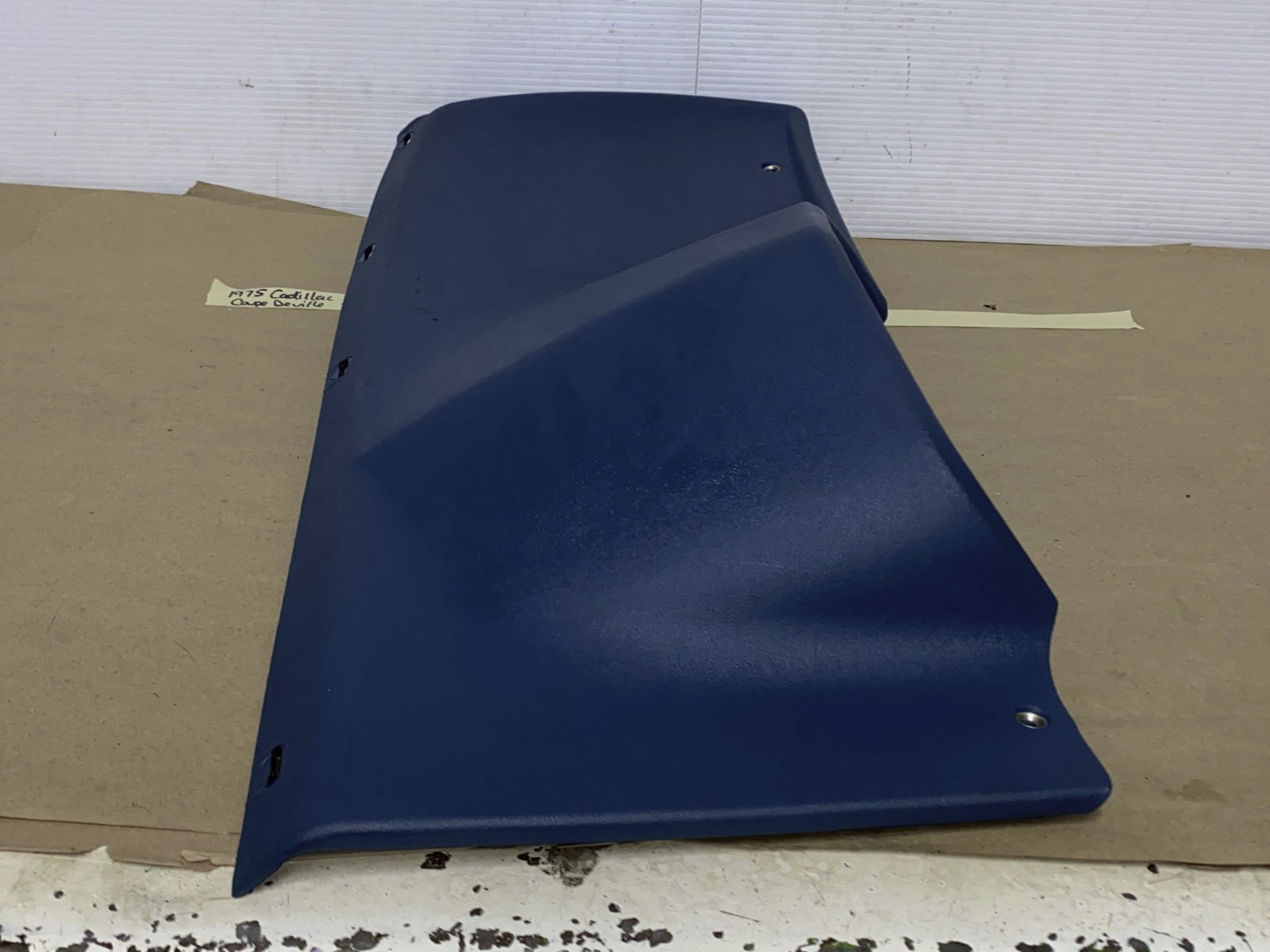 OEM 1974 1975 1976 Cadillac Deville Fleetwood Calais 1974 1975 1976 1977 1978 Eldorado LEFT DASH LOWER UNDER STEERING COLUMN BEZEL TRIM BLUE #3516124 - Image 4