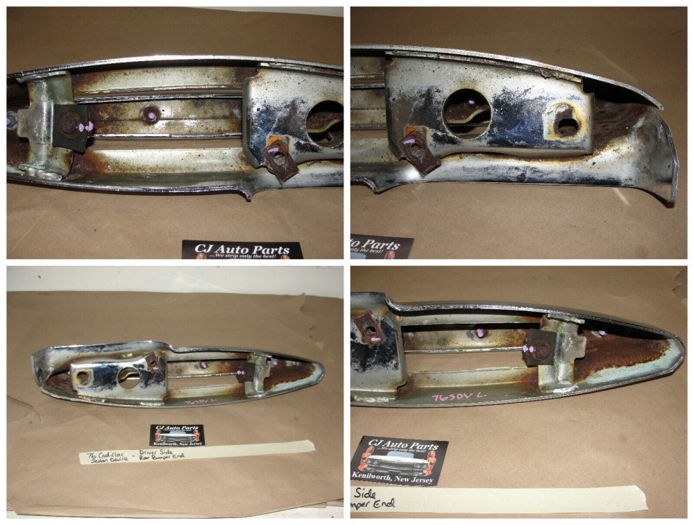 OEM 1974 1975 1976 Cadillac Deville Calais Fleetwood LEFT DRIVER SIDE BACK REAR BUMPER END #3515870 - Image 11
