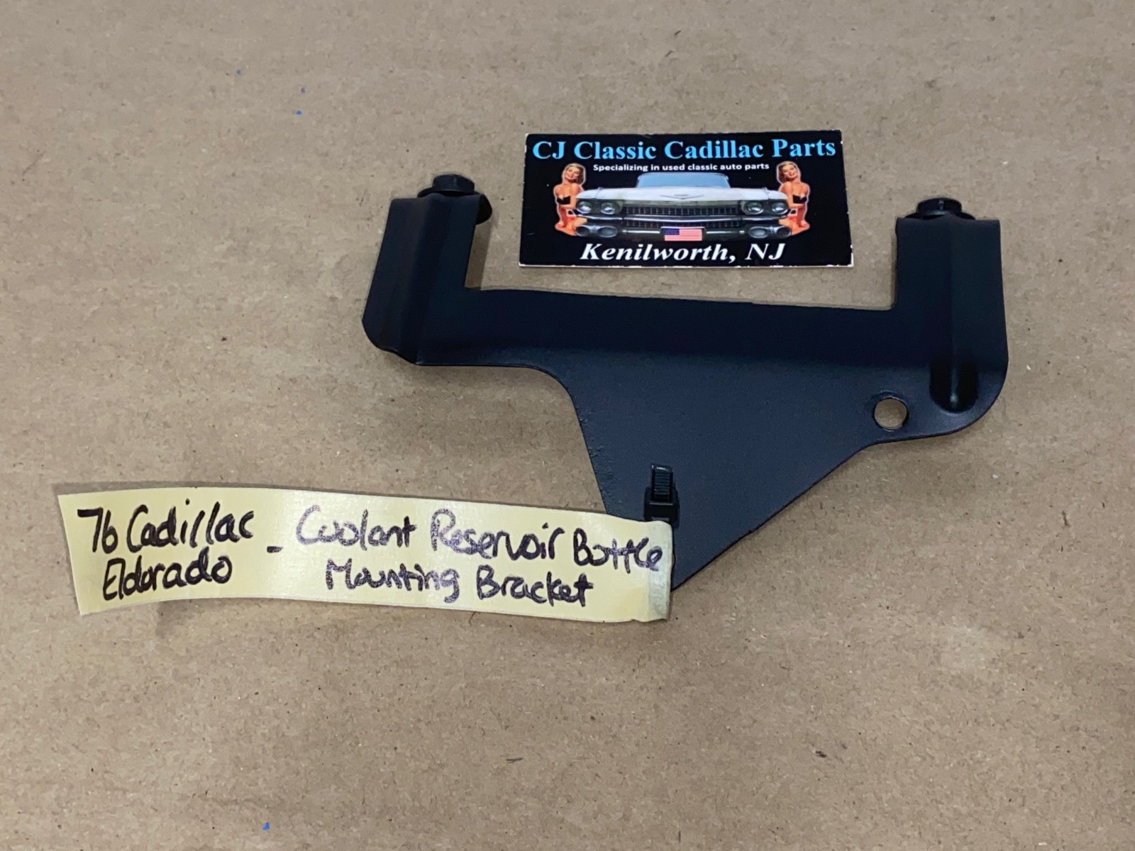 RESTORED 1974 1975 1976 Cadillac Deville Fleetwood Calais Commercial Chassis 1974 1975 1976 1977 Eldorado RADIATOR COOLANT OVERFLOW RESERVOIR BOTTLE MOUNTING BRACKET #1603756 - Image 11