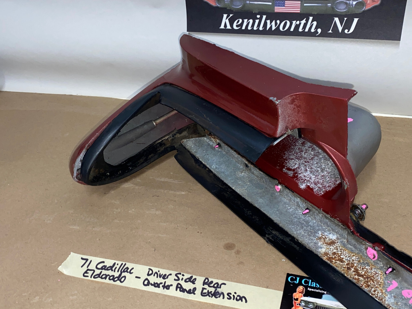 OEM 1971 1972 Cadillac Eldorado LEFT QUARTER PANEL EXTENSION TAIL LIGHT SURROUND W/ FILLERS #8795074 - Image 11