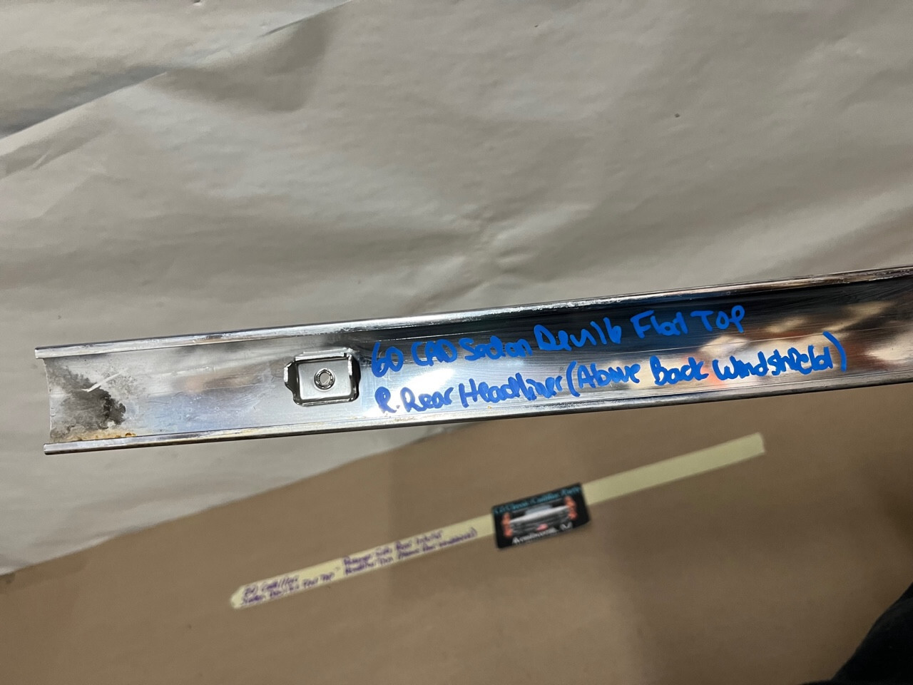 OEM 1959 1960 Cadillac Sedan Deville FLAT TOP INTERIOR RIGHT SIDE REAR UPPER HEADLINER TRIM #4785463 - Image 11