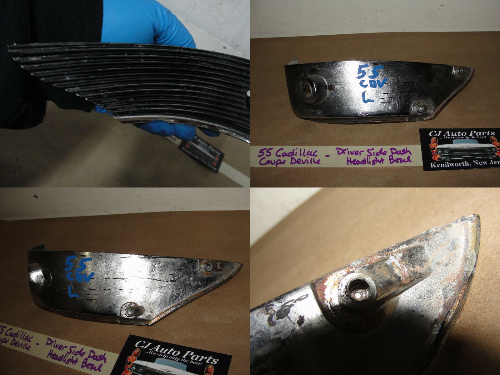 OEM 1955 Cadillac Deville Eldorado Fleetwood LEFT DRIVER SIDE DASH HEADLIGHT SWITCH BEZEL TRIM - Image 11