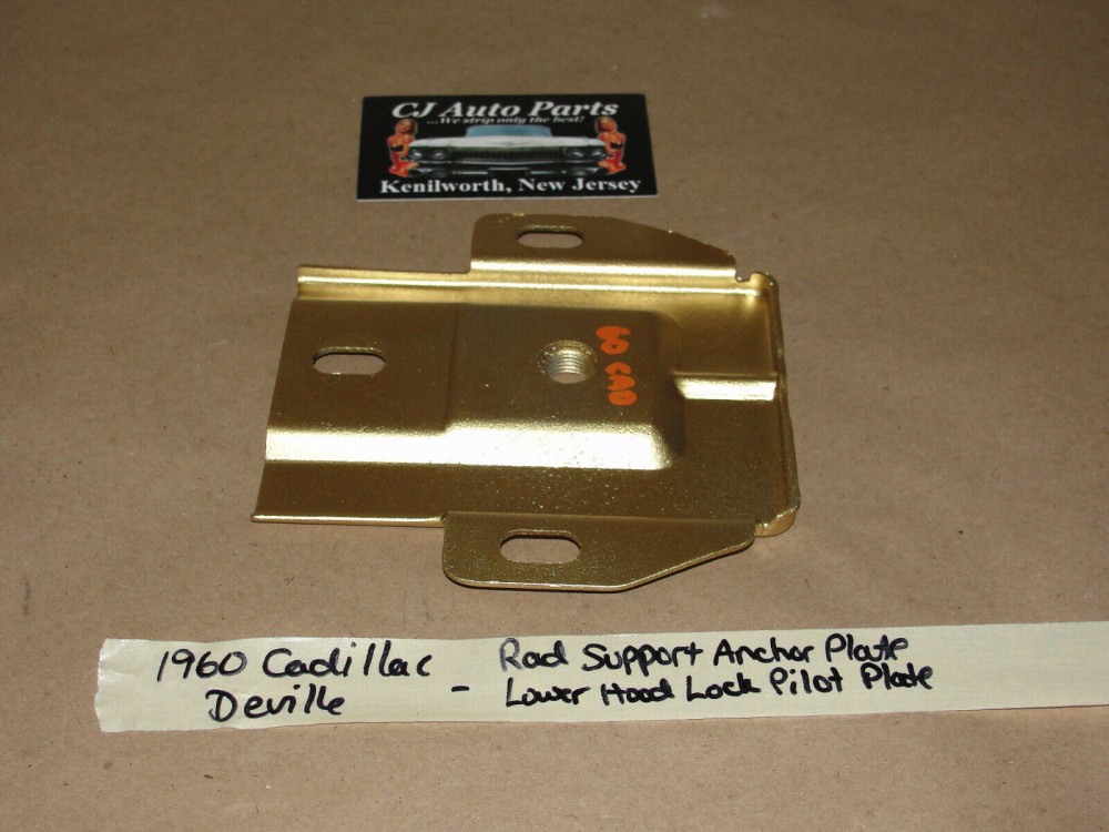 OEM 1959 1960 Cadillac Deville Eldorado Fleetwood RADIATOR SUPPORT HOOD ADJUSTER LOCK POST PILOT PLATE #3511696 - Image 11