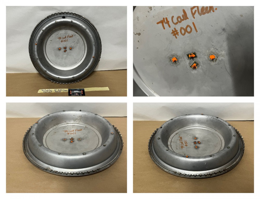 OEM 1974 1975 1976 Cadillac Deville Fleetwood 15" TURBINE HUBCAP WHEEL COVER W/CREST WREATH EMBLEM #001 - Image 11