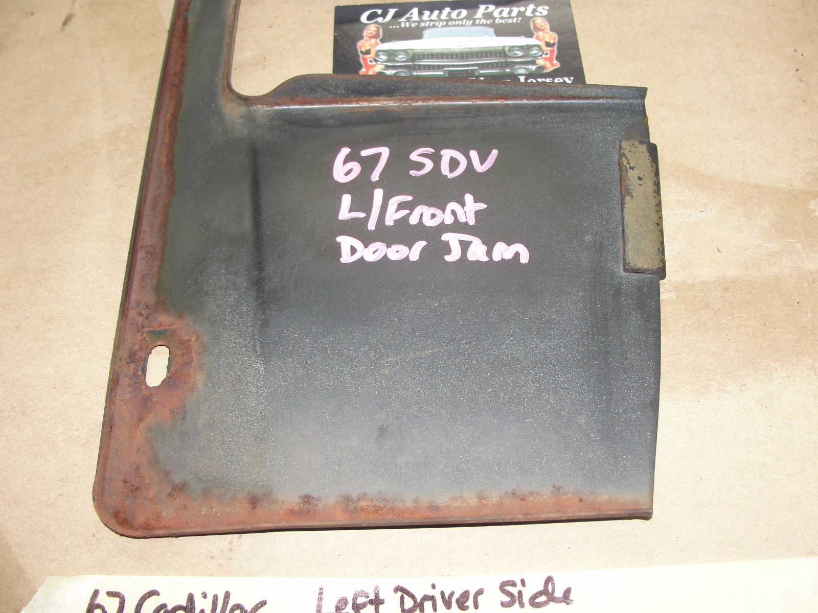OEM 1967 Cadillac Deville Fleetwood Calais LEFT FRONT DOOR JAM WIRE HARNESS COVER TRIM GREEN #1487373 - Image 11