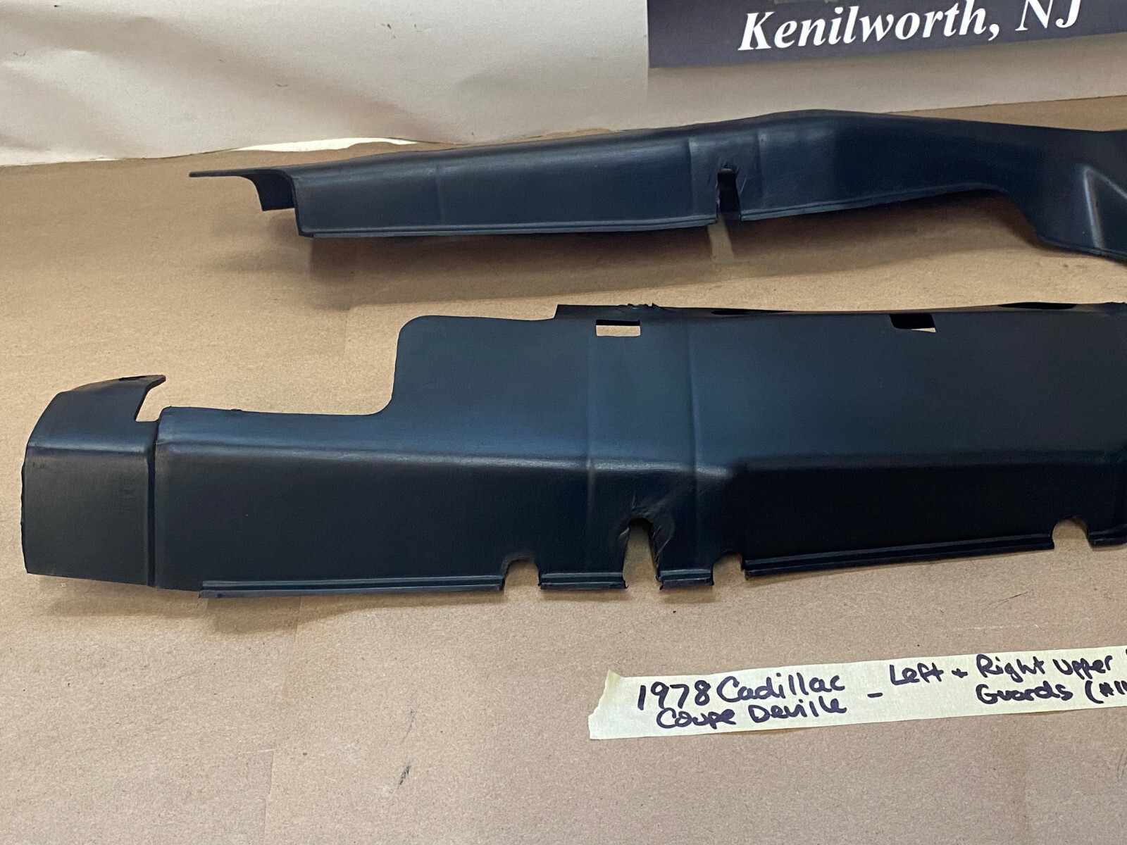 OEM 1977 1978 1979 Cadillac Deville LEFT & RIGHT UPPER RAD SUPPORT SPLASH GUARDS FILLERS PANELS #1614992/#1614993 - Image 11