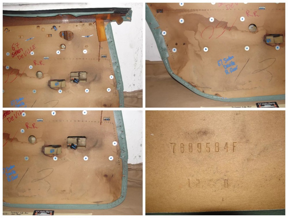 OEM 1967 Cadillac Sedan DeVille Calais Fleetwood 4 Door RIGHT PASSENGER SIDE REAR DOOR PANEL ARM REST TRIM - Image 11