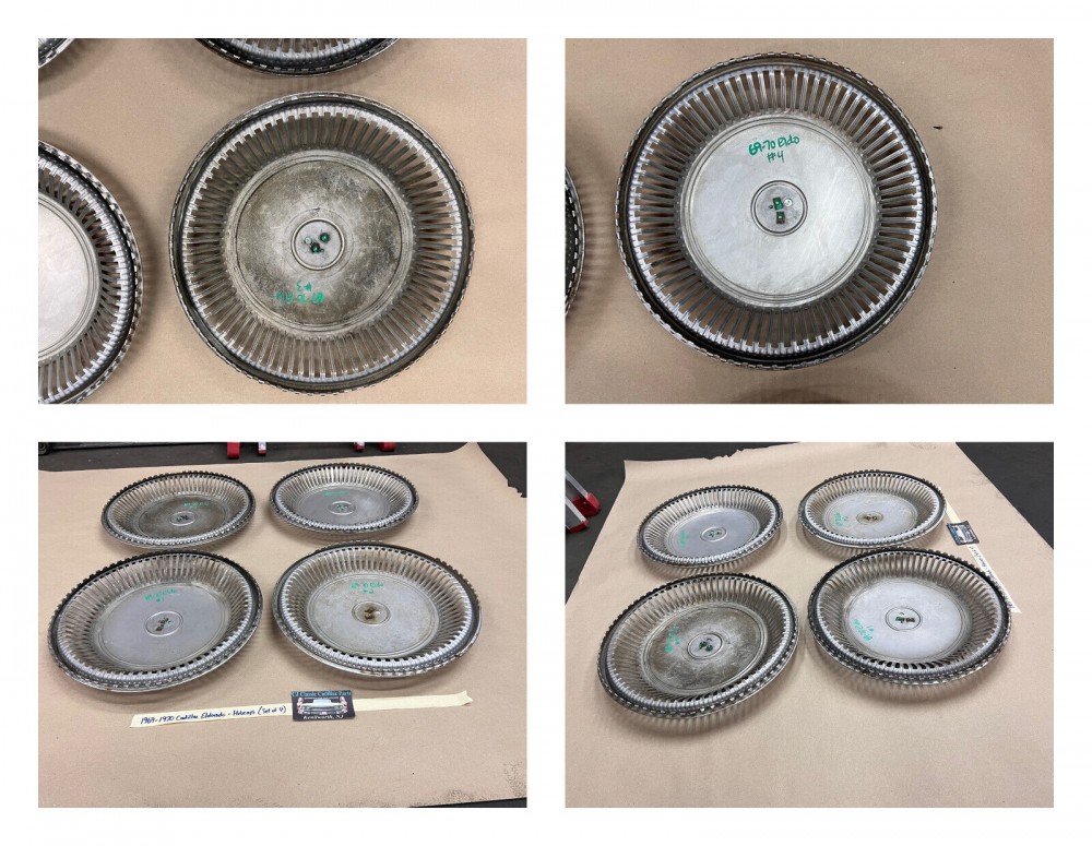 OEM 1969 1970 Cadillac Eldorado 15" HUBCAPS HUB CAPS FACTORY ORIGINAL WHEEL COVERS ~ SET OF 4 - Image 11