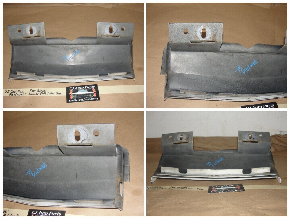OEM 1974 1975 1976 Cadillac Fleetwood Deville Calais REAR BUMPER LICENSE PLATE CENTER FILLERS PANEL TRIM COVER #1603560 - Image 11