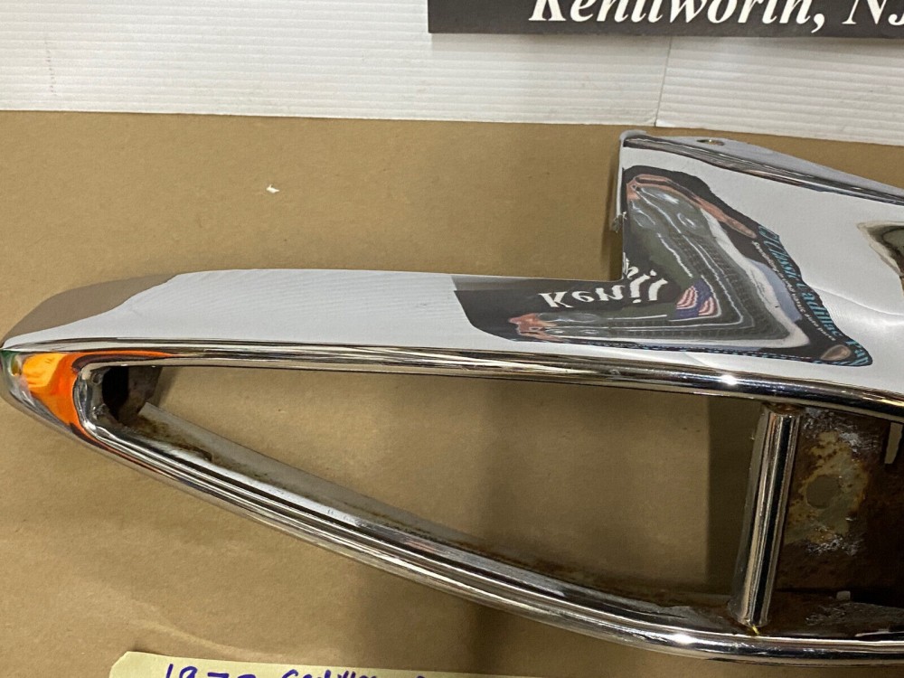 OEM 1973 Cadillac Deville Calais Fleetwood DRIVER SIDE LEFT BACK REAR BUMPER END #3515580 - Image 11