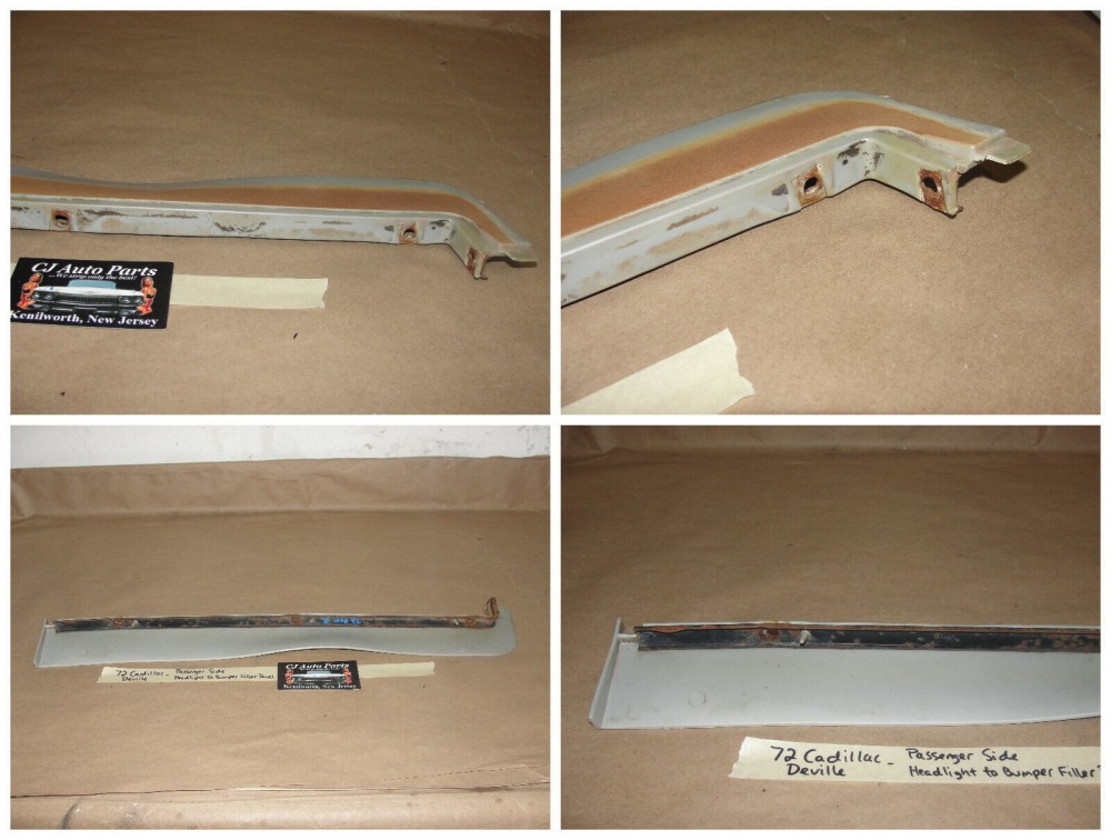 OEM 1972 Cadillac Deville Fleetwood Calais RIGHT PASSENGER SIDE HEADLIGHT TO BUMPER FILLERS PANEL & BRACKET #1498825 - Image 11