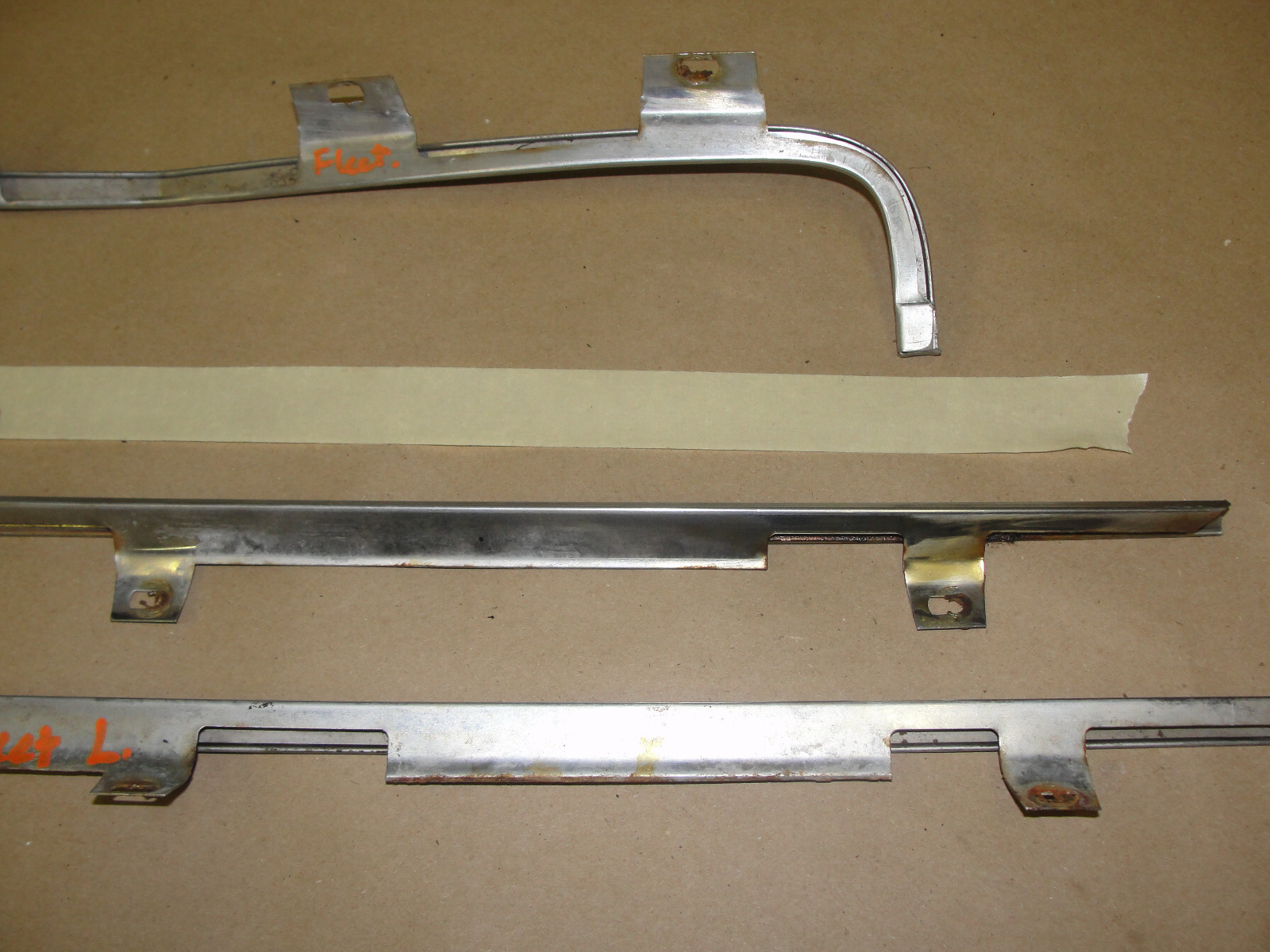 OEM 1966 Cadillac Eldorado Fleetwood Deville Calais TRUNK DECK LID LIP CHROME BEZEL TRIM MOLDING 3 PIECE SET #4227324/#4227325/#4227314 - Image 11