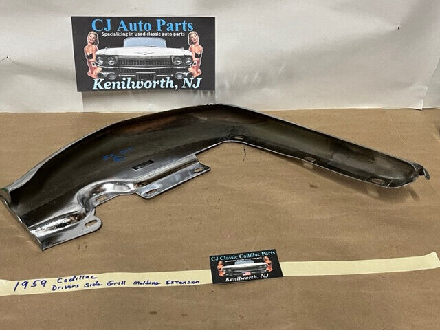 OEM 1959 Cadillac Deville Eldorado LEFT DRIVER SIDE FRONT BUMPER CENTER GRILL EXTENSION #1470318 - Image 12